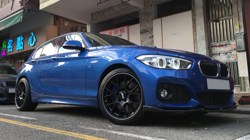 BMW F20 1 Series and  BBS CHR Satin Black Wheels and 呔鈴 and wheels hk