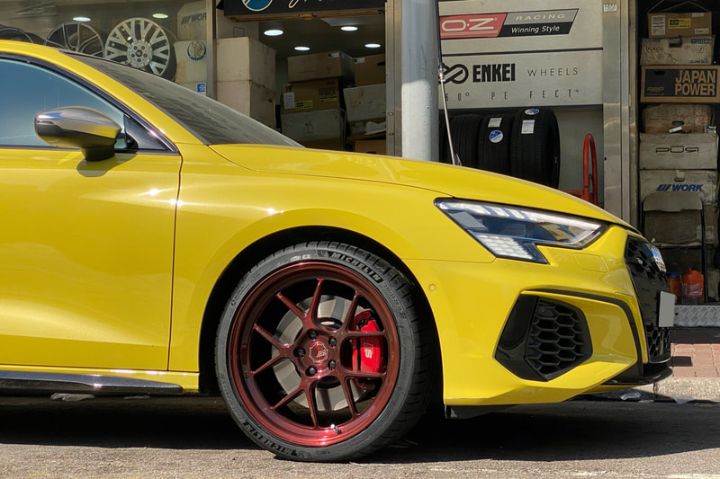 Audi GY S3 A3 and BC racing forged TD05 Wheels and tyre shop hk and Michelin Pilot Sport 4S tyre and 呔鈴