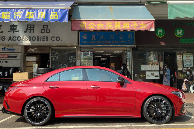 Mercedes Benz AMG C118 CLA CLA35 and AMG Multispoke Wheels and wheels hk and Michelin PS4S tyres and 呔鈴