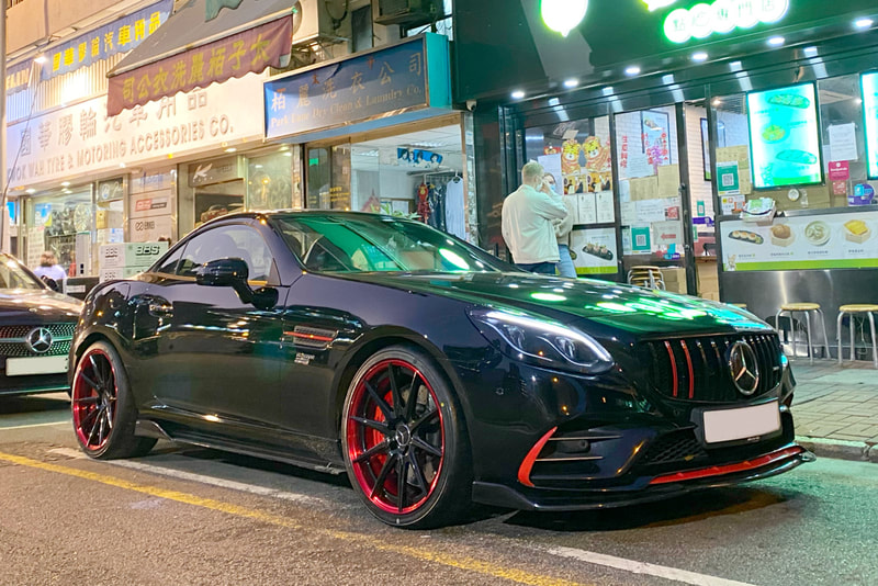 Mercedes Benz AMG SLC43 R172 and BC Forged HB R10 wheels and tyre shop and bridgestone Potenza Sport Re71RS tyre and 輪胎店