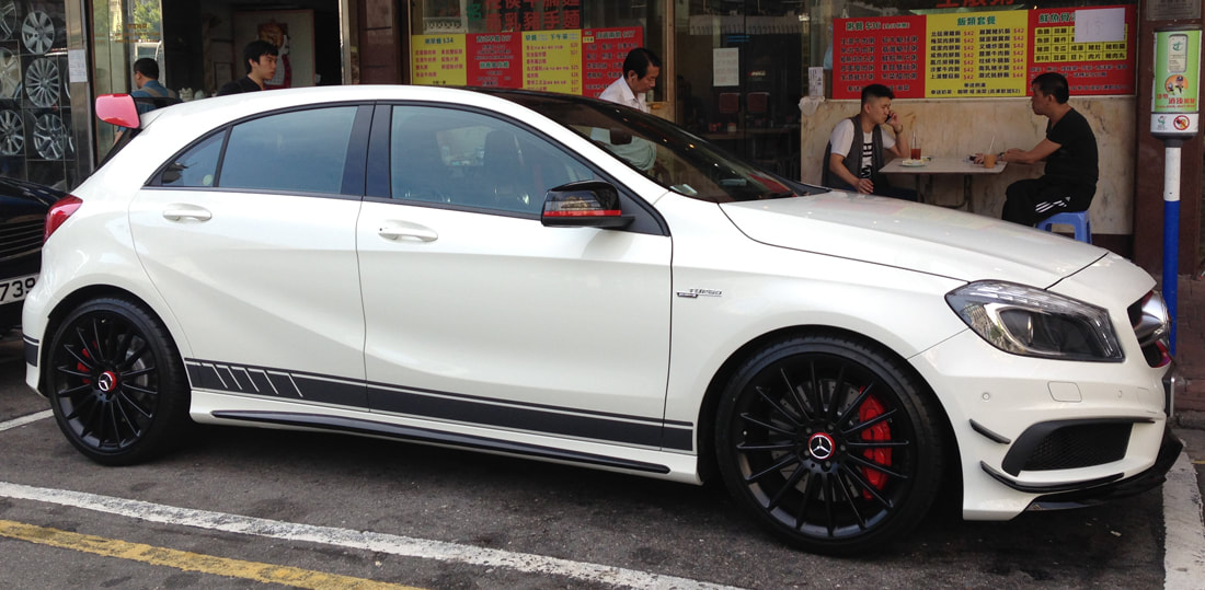 Mercedes Benz W176 A45 and AMG Multispoke Black and 呔鈴
