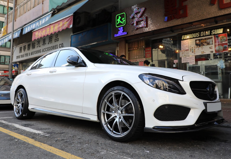Mercedes Benz W205 C Class with 19" RAYS Volk Racing G25 ND