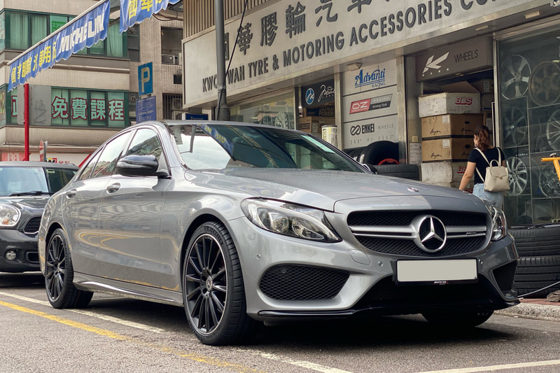 Mercedes Benz W205 C200 and AMG Multispoke Wheels and A20540154007X71 and A20540166007x71 and michelin ps4s and 輪胎店