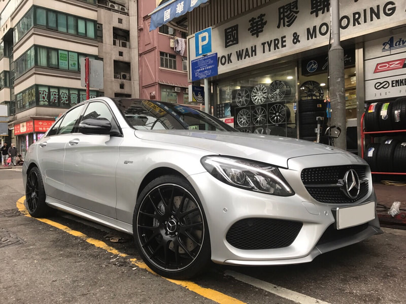 Mercedes Benz W205 C43 AMG and TWS Forged 107M Flat Black and 呔鈴