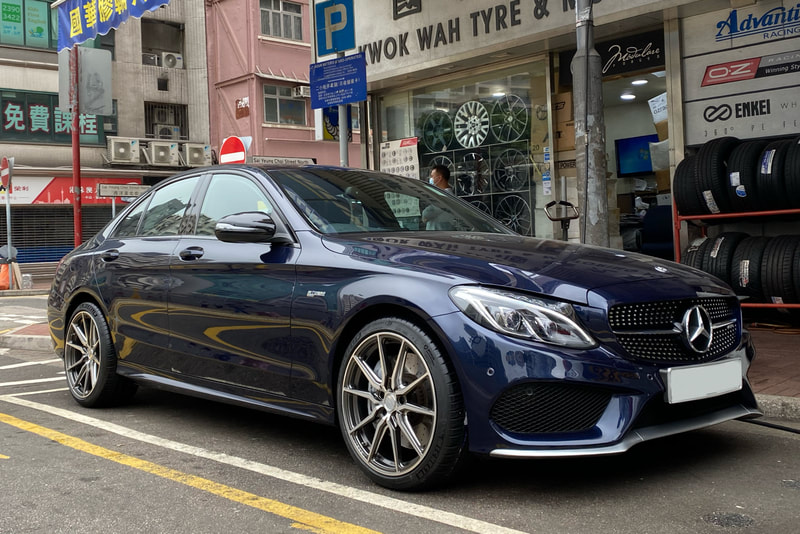 Mercedes Benz W205 C43 amg and Vossen HF3 Wheels and tyre shop hk and Michelin PS4S tyre
