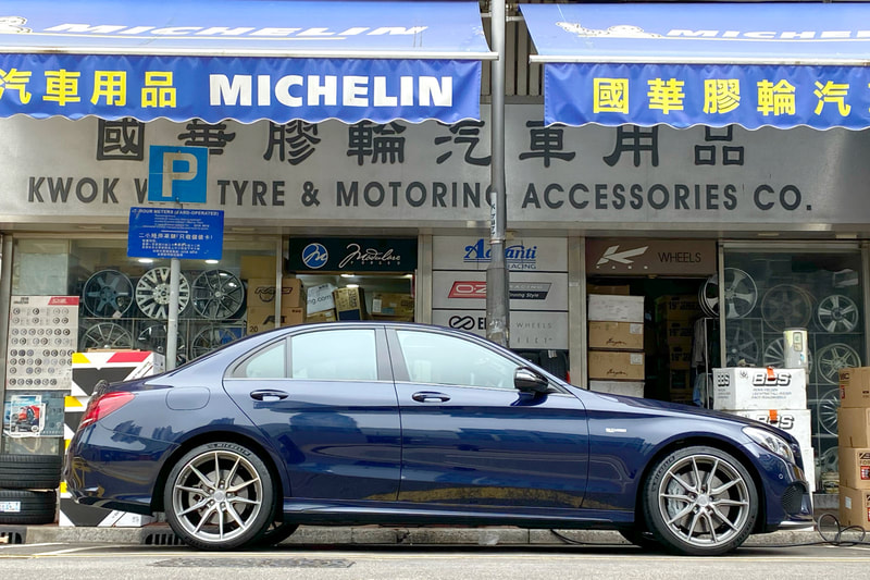 Mercedes Benz AMG C43 W205 and Vossen Wheels HF3 and tyre shop hk and michelin Ps4s tyres