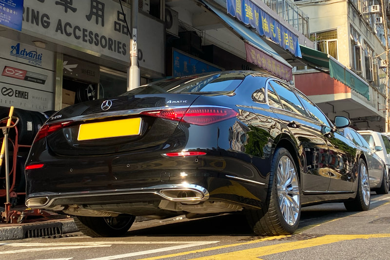 Mercedes Benz W223 S Class S450 and Mercedes Benz 10 Double Spoke Wheels and Michelin Pilot Sport 4 S PS4s tyre and tyre shop hk and A22340140007x15 and A22340141007x15 and 輪胎店
