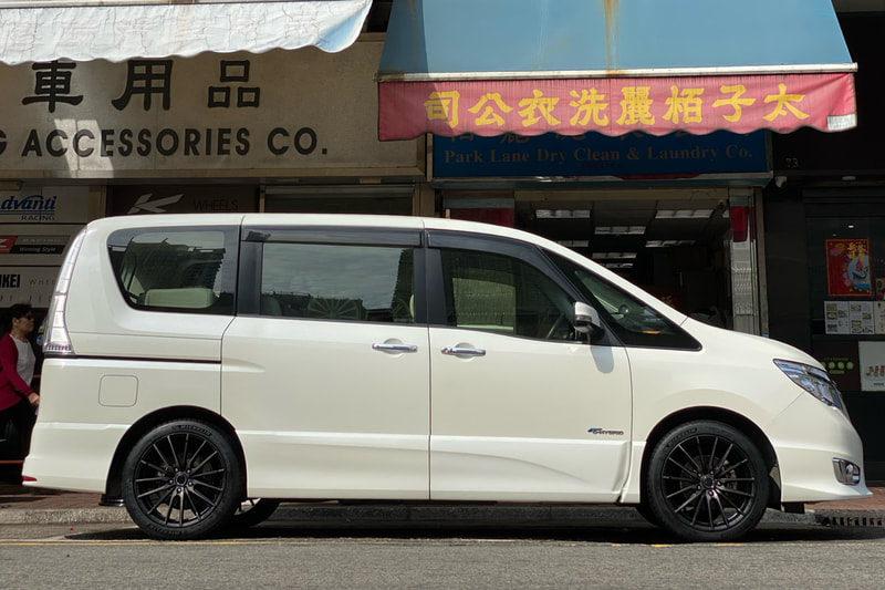 NIssan C26 Serena and RAYS 57XMA wheels and wheels hk and michelin ps4 tyres and 呔鈴