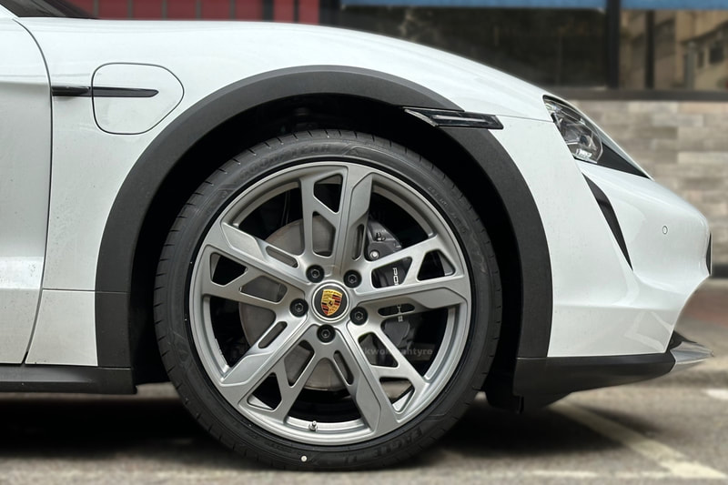 Porsche Taycan Cross turismo and Taycan Cross Turismo Wheels and Goodyear Eagle F1 Asymmetric 3 tyres and 保時捷 and tyre shop hk