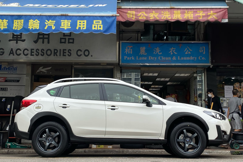 Subaru XV and RAYS 57CR wheels and Falken Azenis FK510 tyre and tyre shop hk and 呔鈴 and 輪胎店