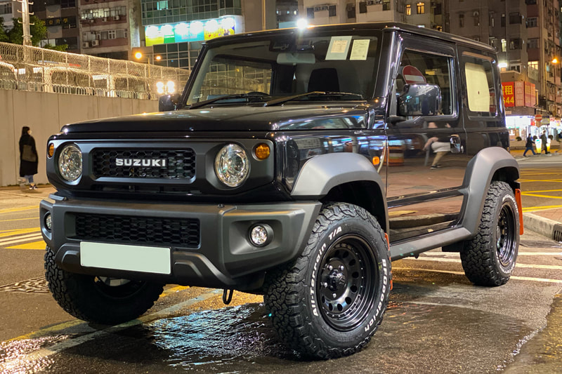 Suzuki Jimny JB74 and American Racing Outlaw 2 Wheels and tyre shop hk and BF Goodrich tyres and 呔鈴 and 菠蘿釘 and ジムニー