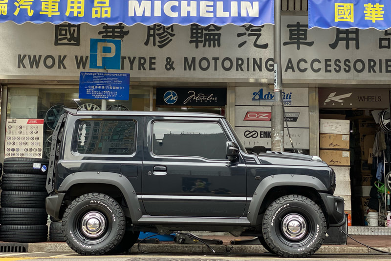 Suzuki JB74 Jimny and Crimson Dean CC3 Wheels and tyre shop hk and bf goodrich tyre hk and 呔鈴 and ジムニー