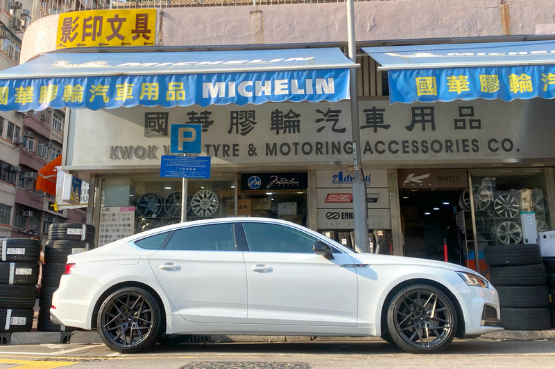 Audi A5 and Vorsteiner VFF113 Wheels and tyre shop and Michelin PS4S tyre and 輪胎店