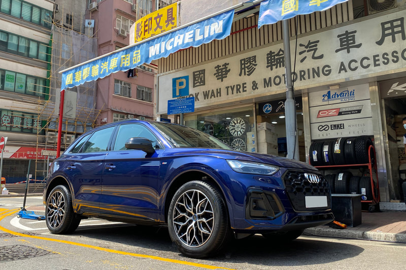 Audi Q5 and Vossen HF2 wheels and tyre shop hk and Michelin Latitude Sport 3 tyre and 輪胎店