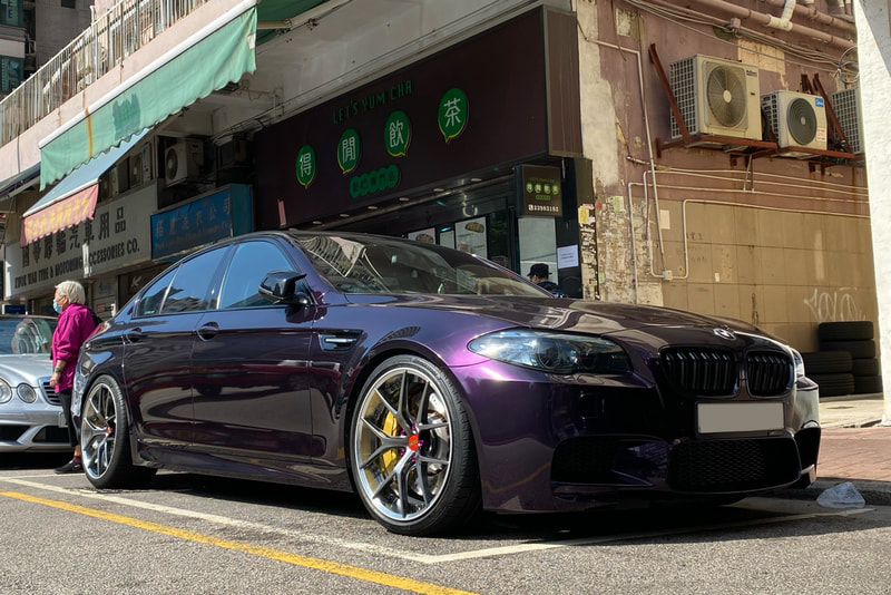 BMW F10 5 Series and BBS RIS Wheels and tyre shop hk and 輪胎店