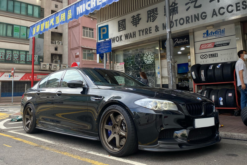 BMW F10 M5 and RAYS TE37 Wheels and tyre shop hk and Michelin PS4S tyre and 呔鈴 and 輪胎店