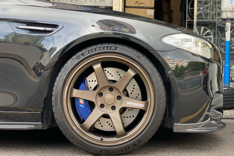BMW F10 M5 and RAYS TE37 Wheels and tyre shop hk and Michelin PS4S tyre and 呔鈴 and 輪胎店