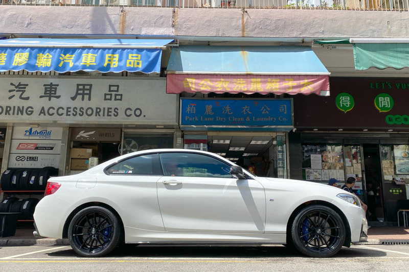 BMW F20 2 Series and OZ Racing Leggera Wheels and tyre shop hk and Goodyear f1 super sport and f1a5 tyre and 呔鈴