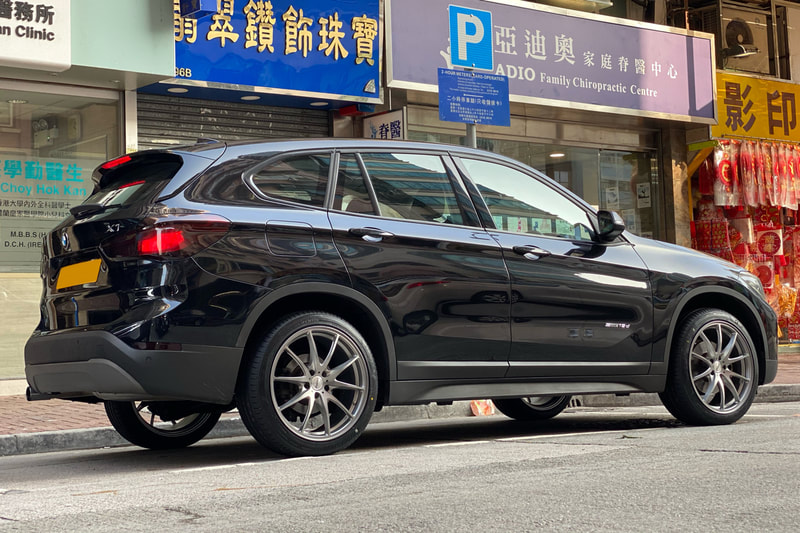 BMW F48 X1 and RAYS Volk Racing G25 and wheels hk and bridgestone al001 tyres and 呔鈴