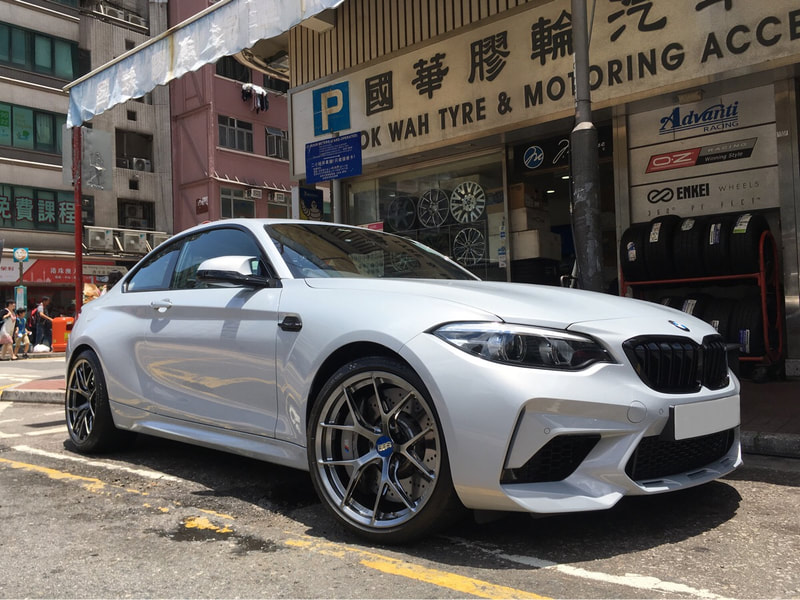 BMW F87 M2 Competition and BBS FIR wheels and 呔鈴 and wheels hk