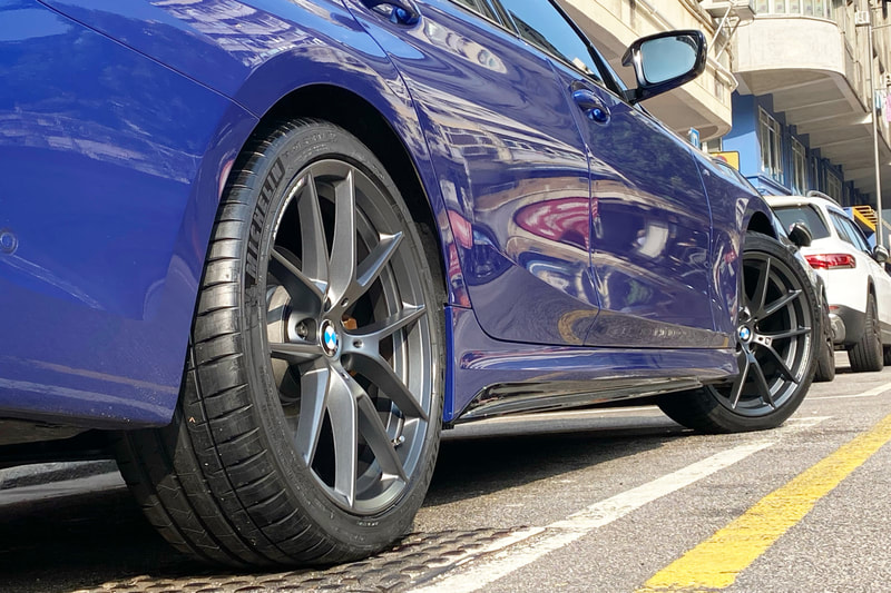 BMW G20 3 series and BMW 898M M Performance Wheels and tyre shop hk and michelin ps4s tyre and 輪胎店