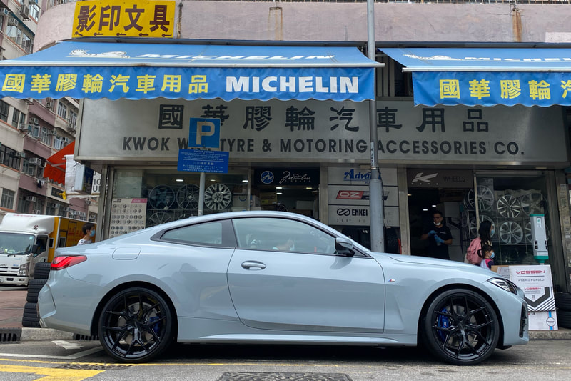BMW G22 4 Series and Vossen HF5 Wheels and Tyre shop hk and michelin pilot sport 4s tyre and 輪胎店
