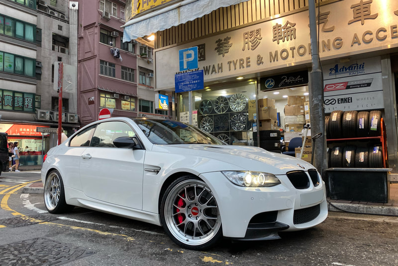 BMW E90 M3 and BBS LMR wheels and 呔鈴 and wheels hk