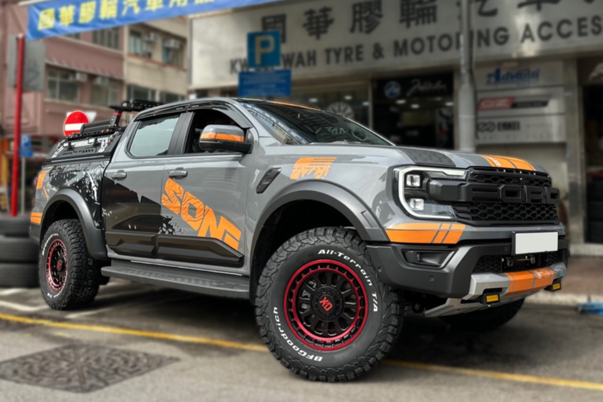 Ford Ranger Raptor and XD Omega Wheels and BF Goodrich tyre hk and tyre shop hk and off road tyre