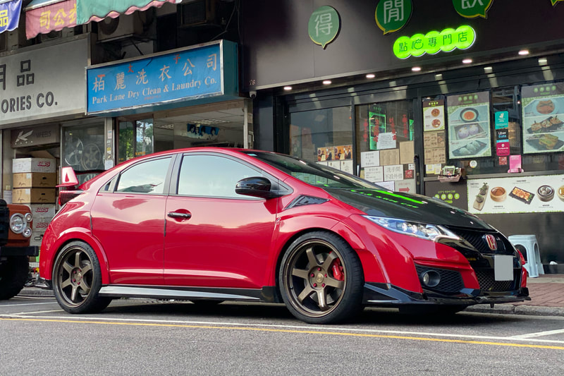 Honda Fk2 and rays te37 wheels and tyre shop hk and 呔鈴