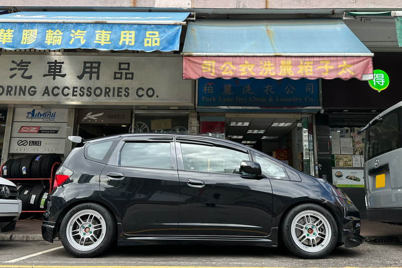 Honda Jazz and Enkei RPT1 Wheels and Michelin PS4 and tyre shop 