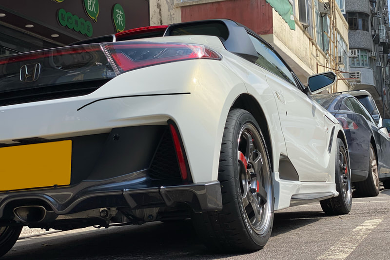 Honda S660 and RAYS Volk Racing TE37 Sonic SL wheel and Bridgestone Potenza RE71RS tyre and tyre shop and 輪胎店 