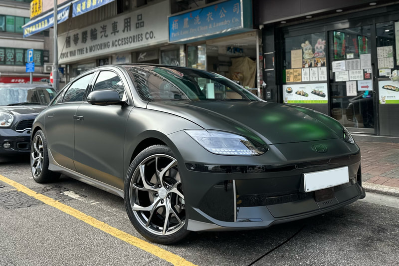 Hyundai Ioniq 6 and RAYS C01 Wheels and Michelin Pilot Sport 4S tyre and Wheel shop hk and Michelin tyre dealer HK