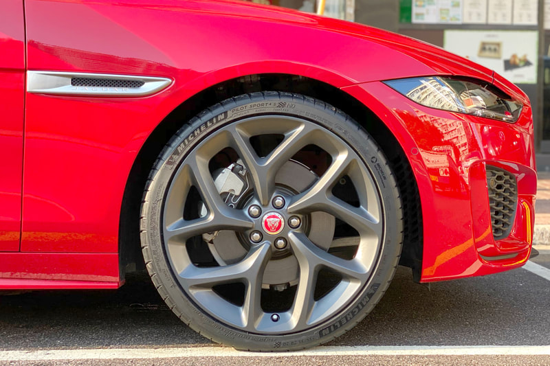 Jaguar XE and Jaguar 1014 Propeller wheels and tyre shop hk and wheel shop hk and 呔鈴 and Michelin PS4S tyre hk