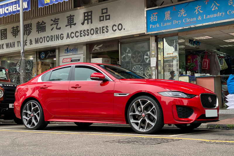 Jaguar XE and Jaguar 1014 Propeller wheels and tyre shop hk and wheel shop hk and 呔鈴 and Michelin PS4S tyre hk