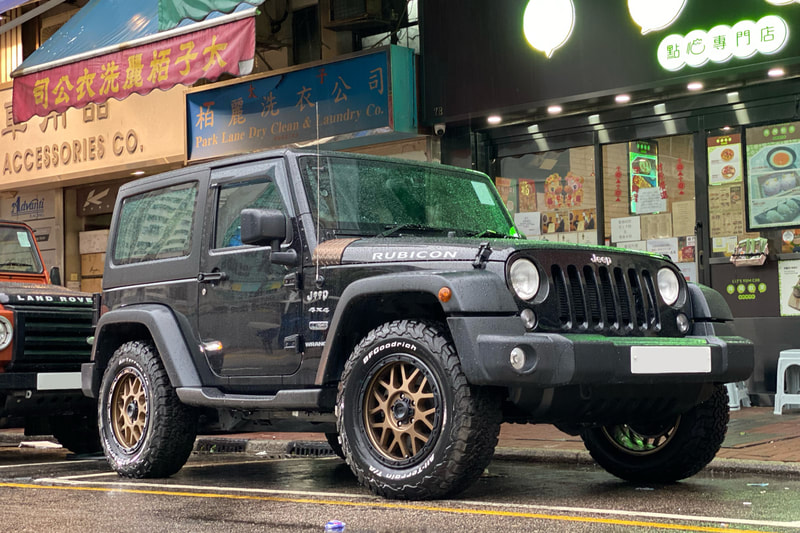 Jeep Wrangler Rubicon and KMC KM535 Grenade OR Wheels and tyre shop hk and bf goodrich ko2 tyres and 呔鈴