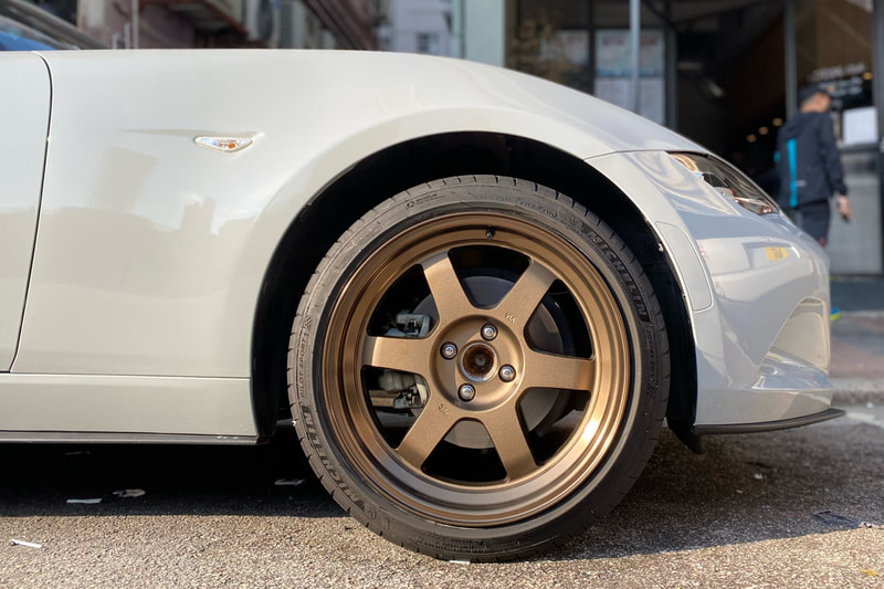 Mazda MX5 and RAYS Volk Racing TE37V wheels and tyre shop hk