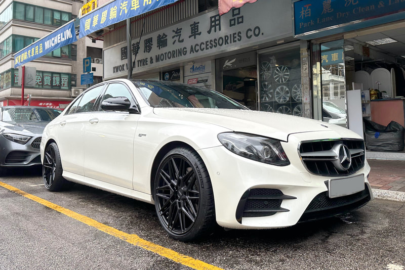 Mercedes Benz E Class and AMG E43 E53 and w213 and vossen hf7 wheels and tyre shop hk and michelin pilot sport 4s tyre and 輪胎店