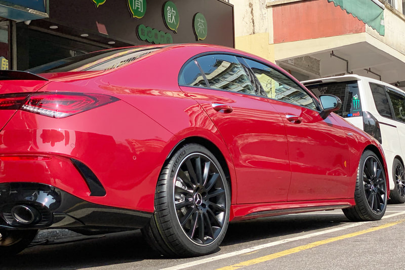 Mercedes Benz AMG C118 CLA CLA35 and AMG Multispoke Wheels and wheels hk and Michelin PS4S tyres and 呔鈴