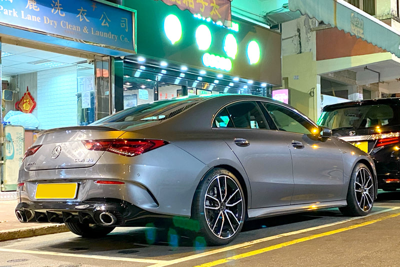 Mercedes Benz AMG C118 CLA 35 CLA35 and AMG 5 split spoke Wheels and wheels hk and Michelin PS4S tyres and 呔鈴