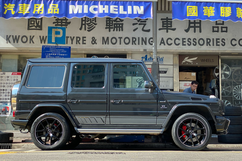 Mercedes Benz W463 G63 and AMG 5 twin Spoke Wheels and wheels hk and 呔鈴 and continental sport contact 5 tyres and A46340104007X71