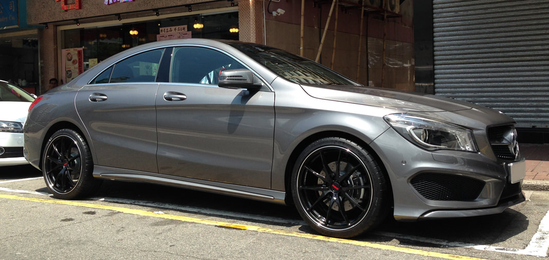 Mercedes Benz C117 CLA250 with  19" RAYS VR G25 CB