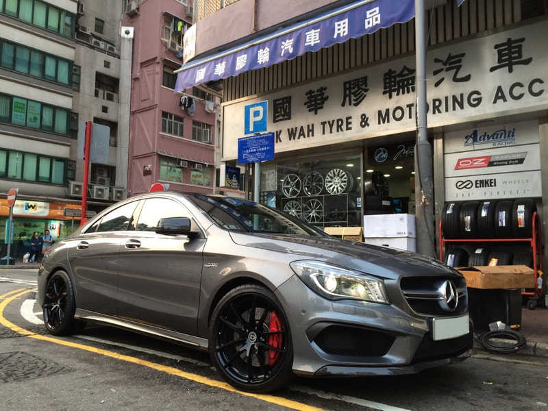 Mercedes Benz C117 CLA45 and HRE Wheels P104 and 呔鈴