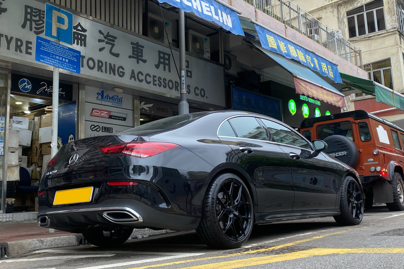 Mercedes Benz C118 CLA and Vossen Hybrid Forged HF5 Wheels and michelin pilot sport 4s tyre and tyre shop hk and 輪胎店