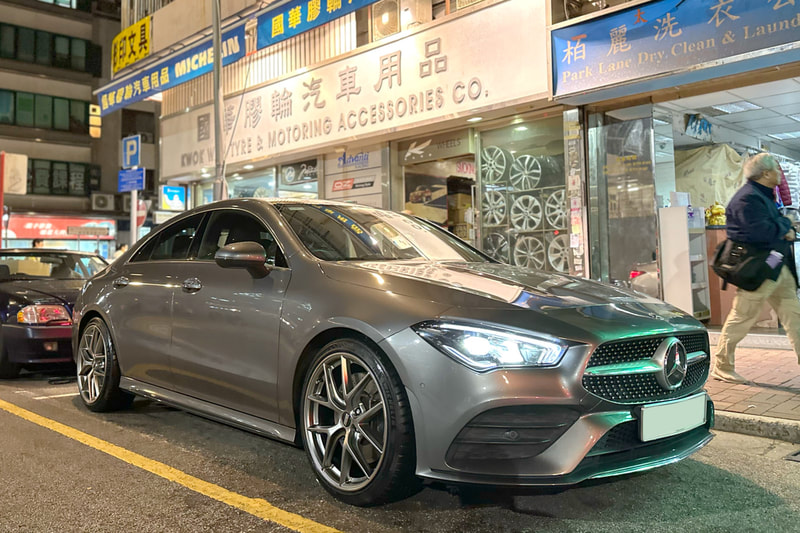 Mercedes Benz C118 CLA and BBS CIR Wheels and tyre shop hk and Michelin Pilot Sport 5 tyre and 米芝蓮 hk