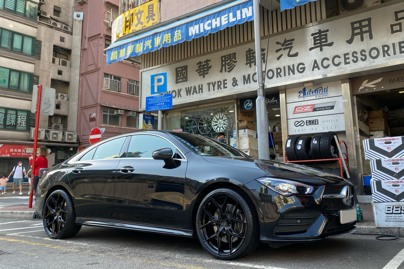 Mercedes Benz C118 CLA and Vossen Hybrid Forged HF5 Wheels and michelin pilot sport 4s tyre and tyre shop hk and 輪胎店