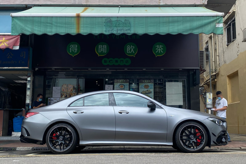 Mercedes Benz C118 CLA CLA45S and AMG Cross Spoke wheels and A1774012400647X71 and tyre shop hk and 呔鈴