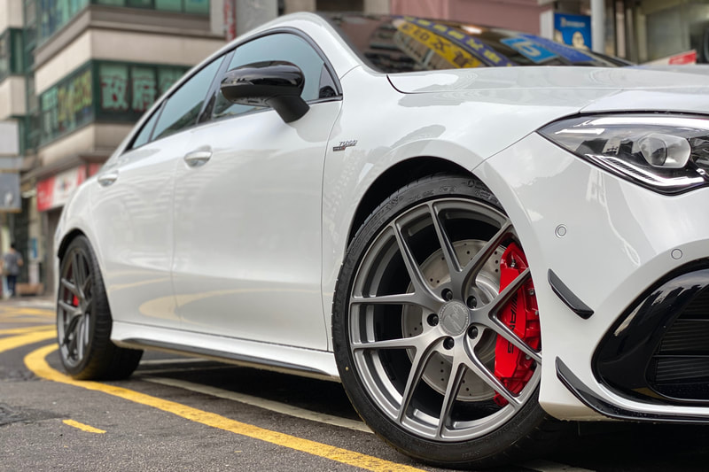 Mercedes Benz AMG C118 CLA45S and CLA and Modulare Wheels B18EVO and wheels hk and tyre shop hk and michelin ps4s tyres