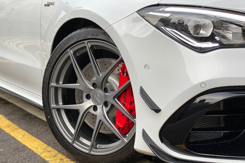 Mercedes Benz C118 CLA45S AMG and modulare wheels b18evo and wheels hk and tyre shop hk and michelin ps4s tyres and 呔鈴