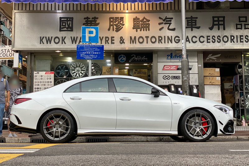 Mercedes Benz AMG C118 CLA45S and CLA and Modulare Wheels B18EVO and wheels hk and tyre shop hk and michelin ps4s tyres