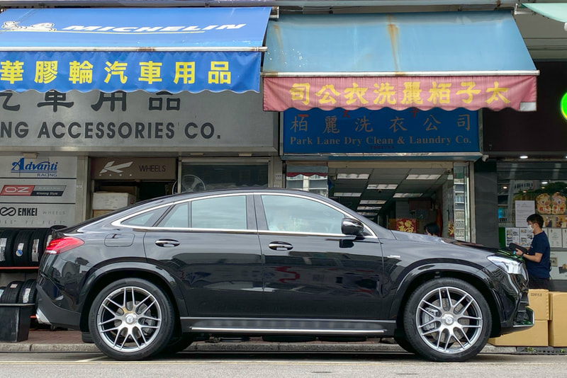Mercedes Benz C167 AMG GLE53 and AMG Cross Spoke Forged Wheels and Continental Sport Contact 5 SUV tyre and tyre shop hk and 呔鈴 and 輪胎店